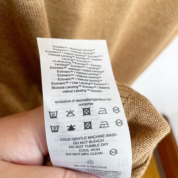 NEW Vero Moda Meghan Long Sleeve O-Neck Dress Size Small - Tan/Tobacco - Picture 9 of 9